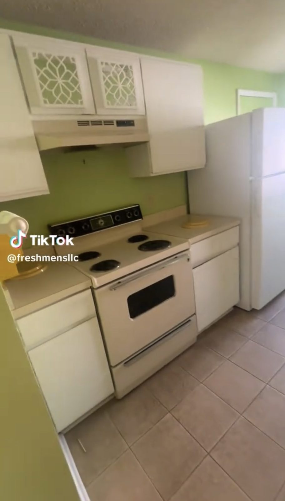 A dated kitchen with older appliances before a Freshmens rehab